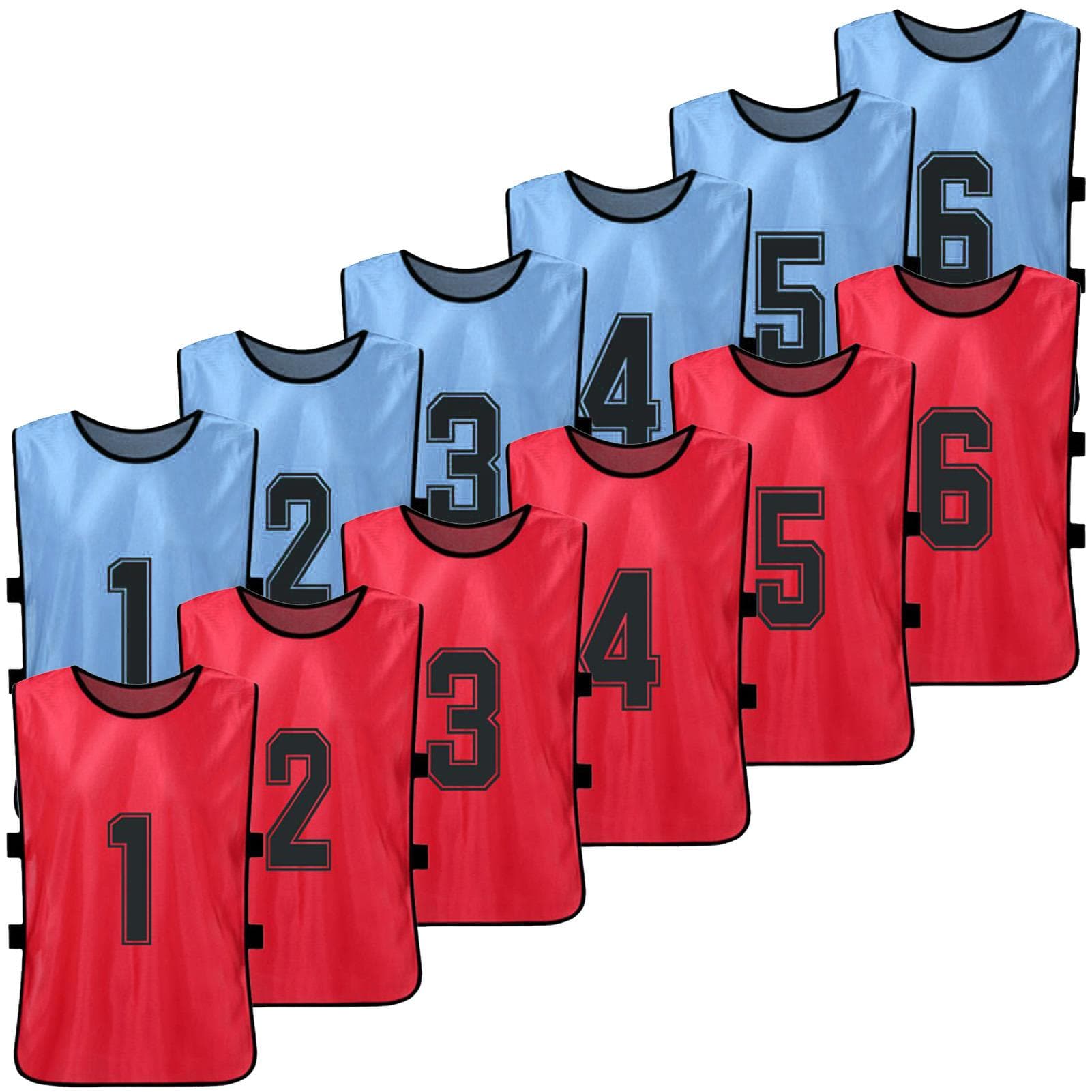 12 PCS Kid's Football Pinnies 2 Colors Quick Drying Soccer Jerseys Youth Sports Scrimmage M