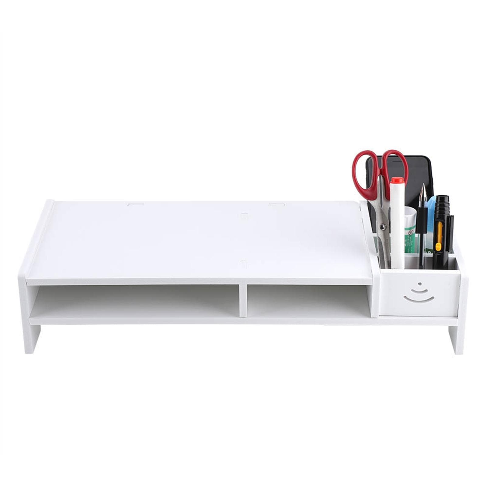 Computer Display Riser Laptop PC Stand Home Office Desktop Table Storage Organizer Shelf Black