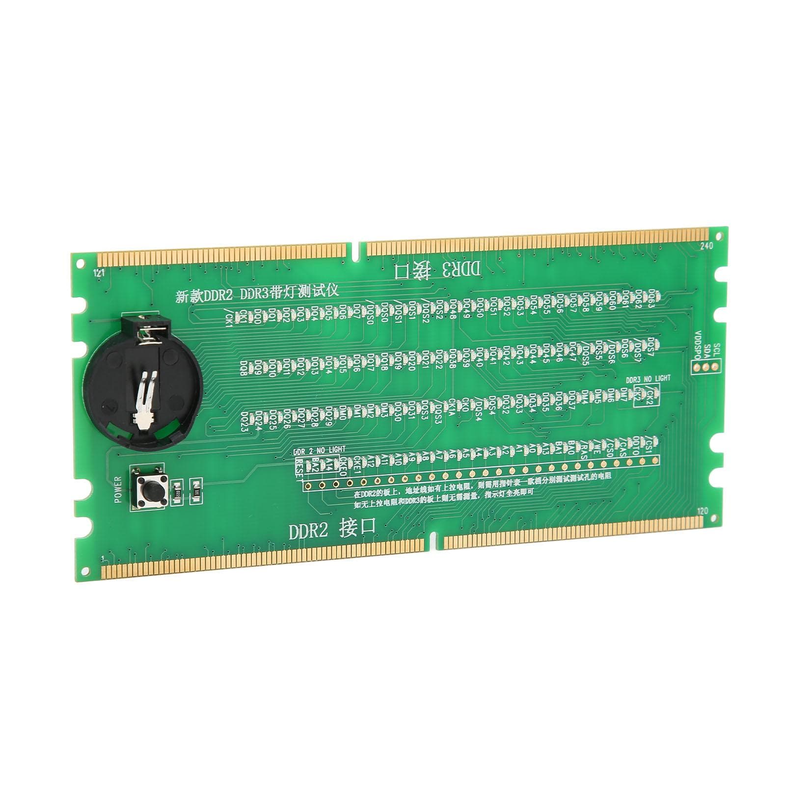 Computer Memory Tester DDR2 DDR3 2 in 1 PCB Material Light Emitting Diodes Desktop Mainboard Tester