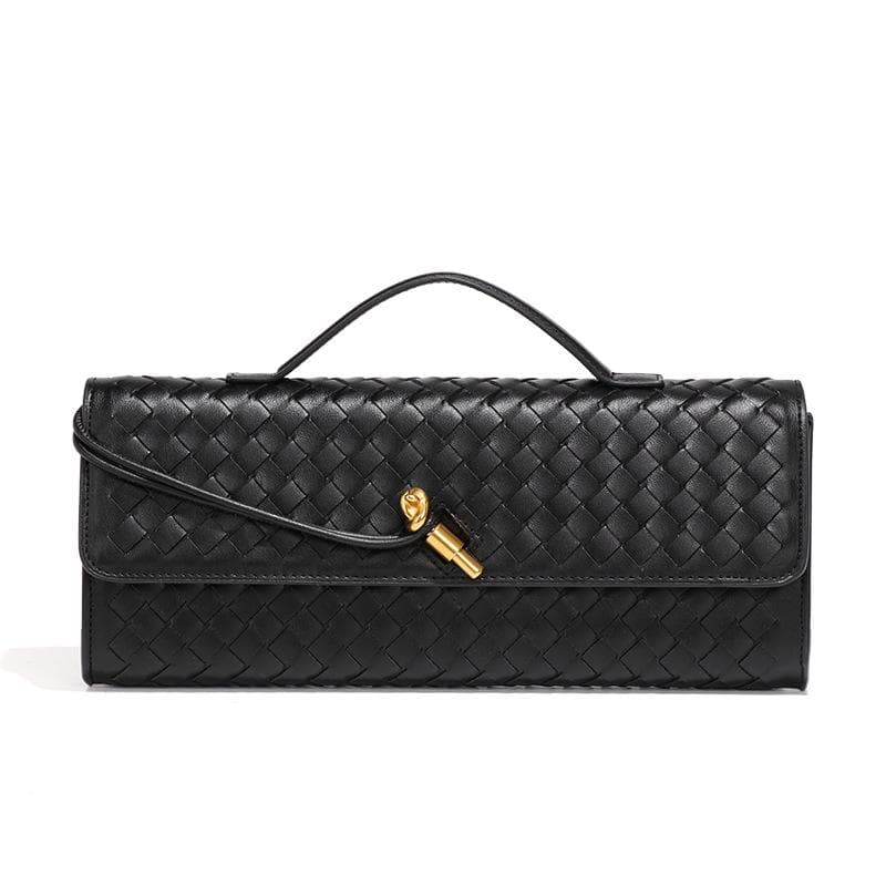 Personalized and High-end Woven Dinner Bag, Elegant Hand-held Shoulder Bag for Women, Vintage Horizontal Baguette Bag, Casual Crossbody Bag