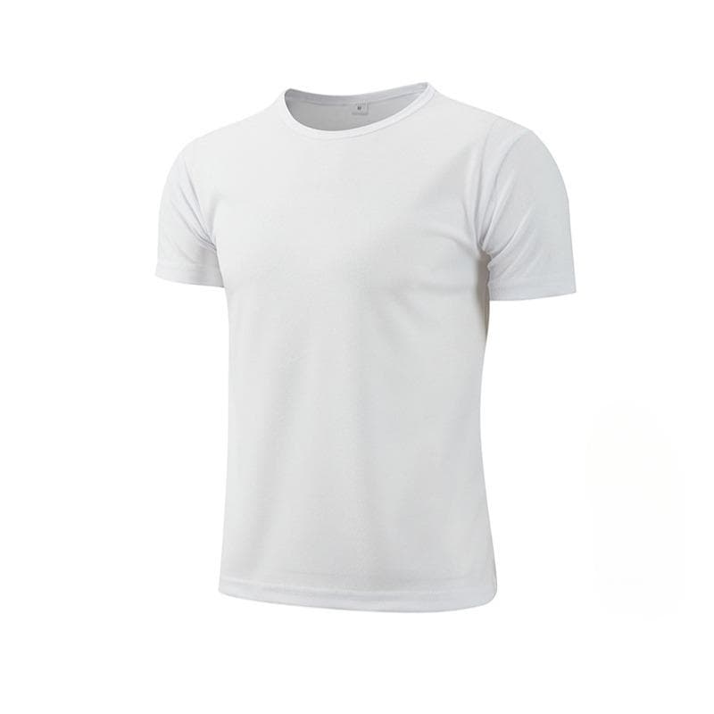 Summer Round Neck T-shirt Quick Dry Clothes Work Clothes Short-sleeved T-shirt 4XL white