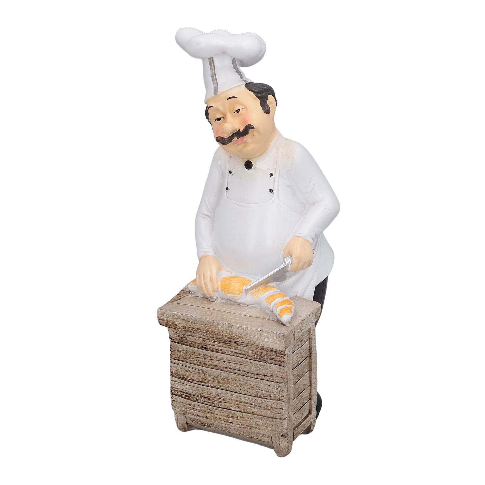Resin Chef Statue Restaurant Dining Table Decor Figurine Ornament Kitchen Decoration