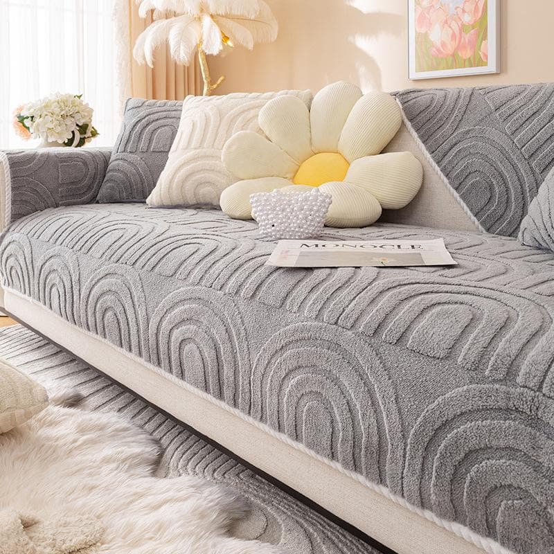 Thicken Plush Sofa Covers Non Slip Sofa Mat Winter Warm Washable Couch Slipcovers for Living Room Solid Color Soft Sofa Towel 70x70cm 1pcs
