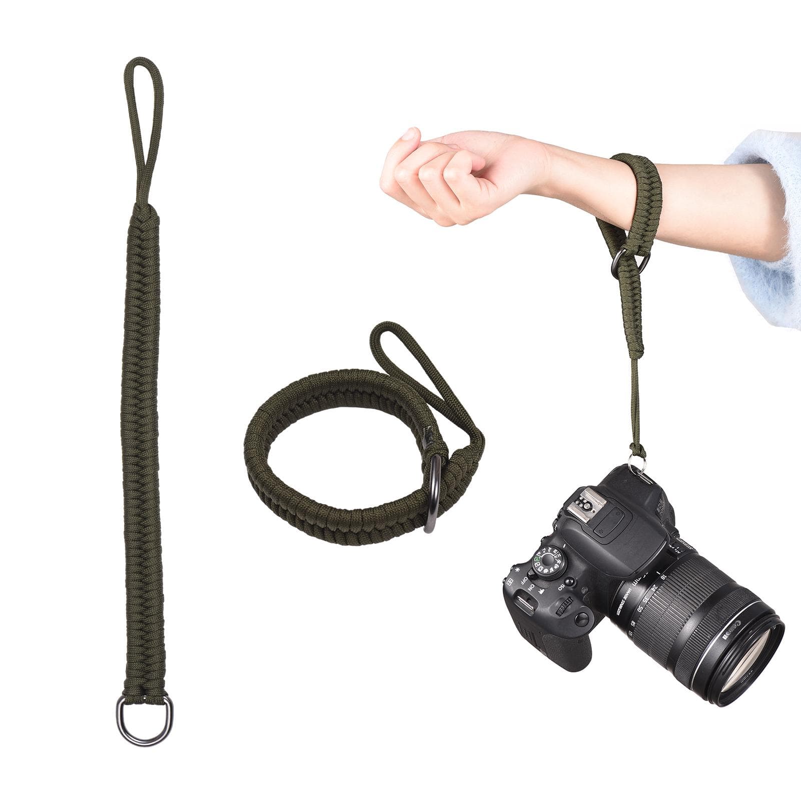 Universal Camera Wrist Strap 35cm Camera Hand Strap Wristband for DSLR & Mirrorless Cameras Straps green