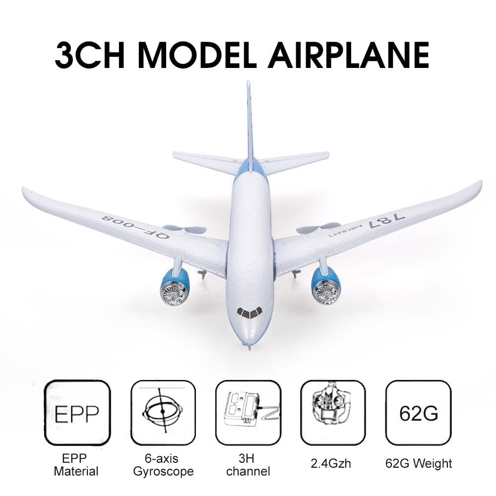 Boeing 787 3CH RC 2.4G RC Aircraft Fixed-wing RTF Airplane Radio Control white