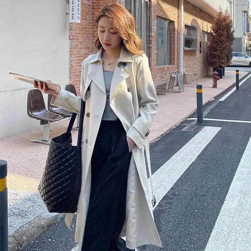 Trench Coat Women's Long Tall New Autumn Wear L
