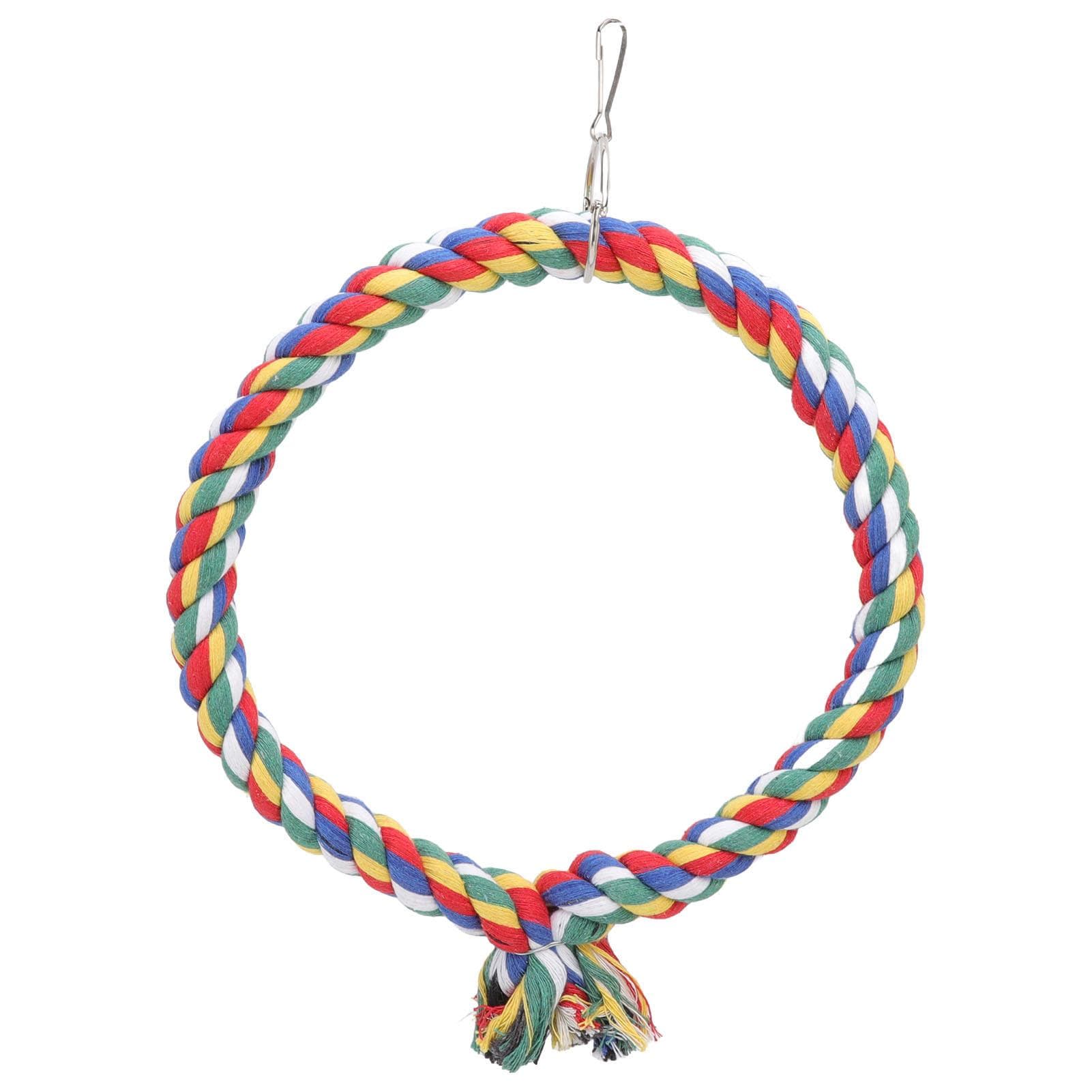 Bird Cotton Rope Ring Toy Colorful Parrot Swing Toys for Parakeets Cockatiels Conure Lovebirds S