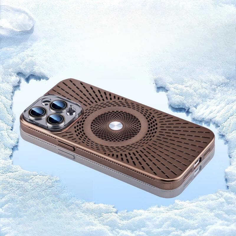 Applicable To Apple 16proMax Berlin Magnetic Suction Phone Case IPhone 15 Breathable Hole Heat Dissipation 14 Fall Protection Case iPhone12promax