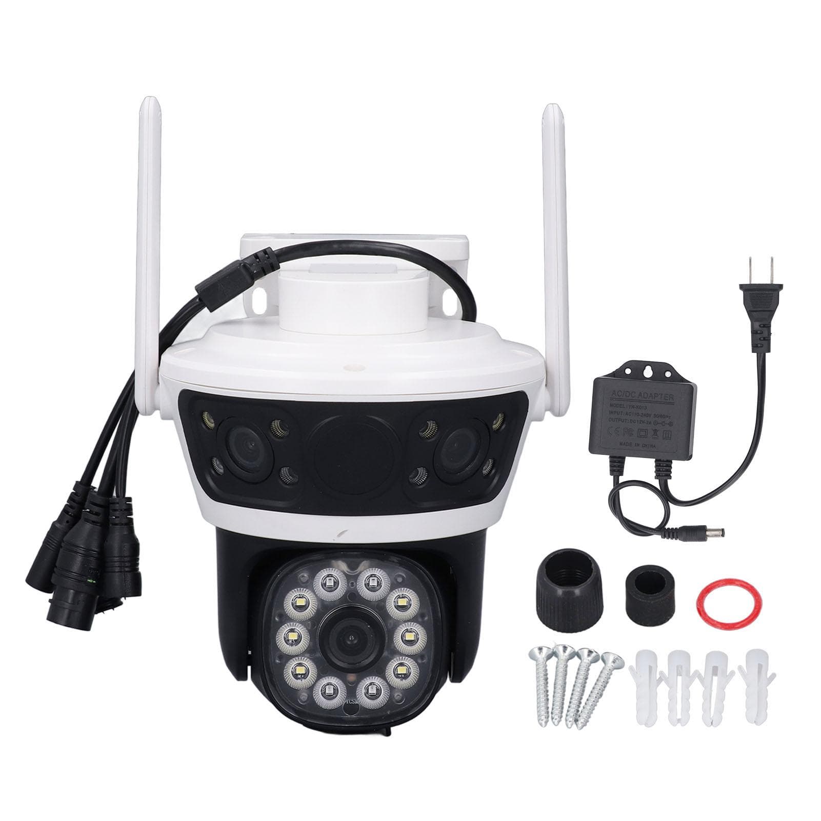 Outdoor Security Camera Triple Lens 5MP AI Motion Detection Color IP66 Water Resistant 2 Way