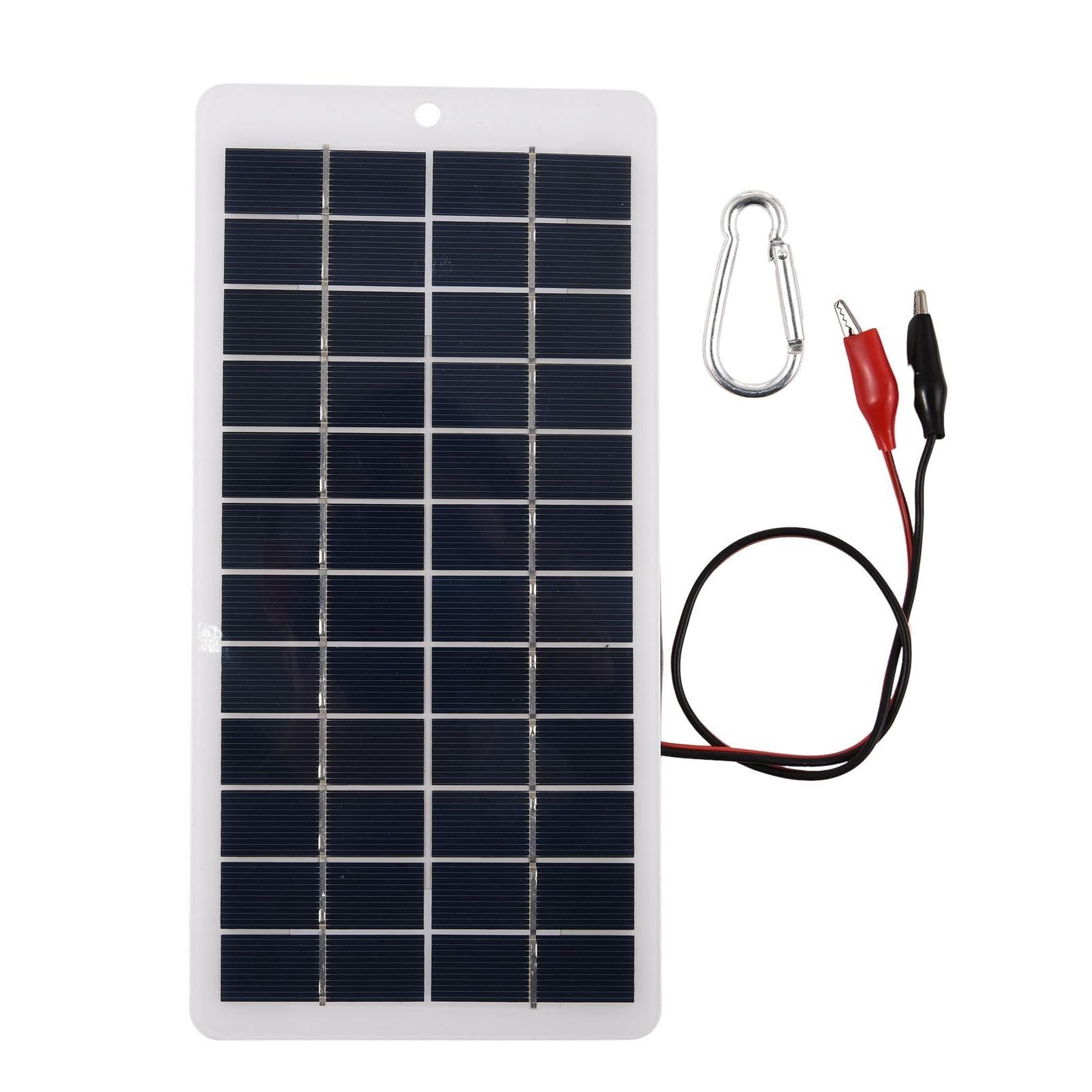 5W 12V Polycrystalline Solar Panel Portable Solar Power Mini High Efficiency Solar Module with DC Port white