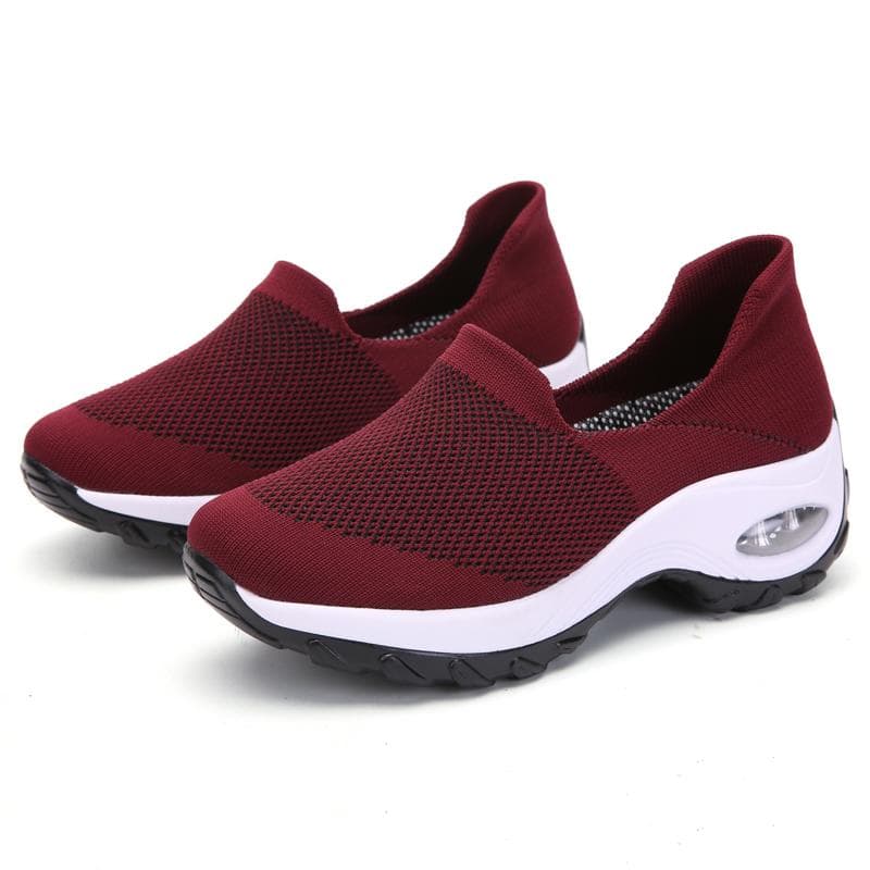 Women's Chunky Sneakers Platform Walking Shoes Fashion Knited Casual Loafers 42