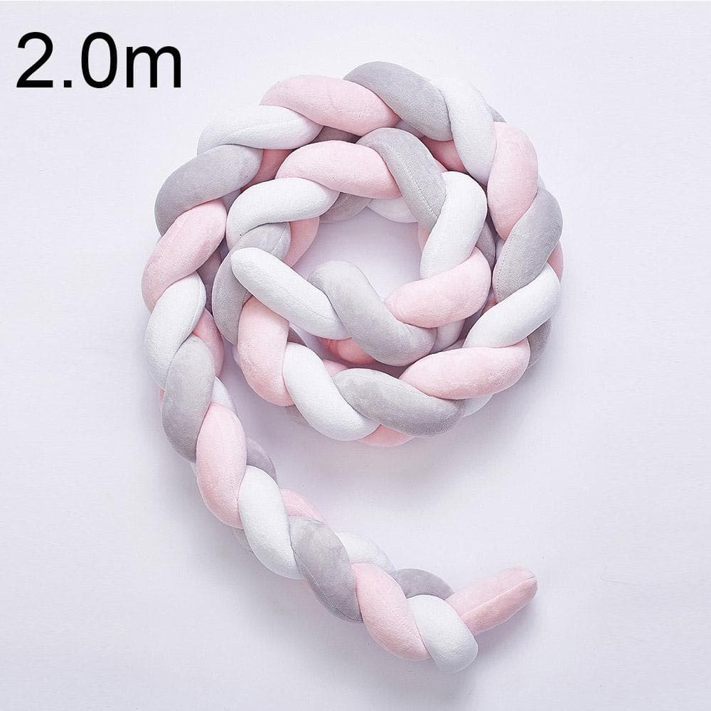 Baby Bed Bumper Crib Pad Protection Weaving Plush Baby Bedding Accessory Infant Room Decoration K200