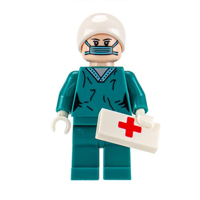 Toy Building Block Doctor Nurse Detachable Stitching City Character Model