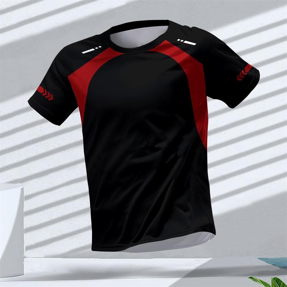 Gym Summer Quick Dry Breathable Men's T Shirt Outdoor Run Fitness Sports Short Sleeve Casual O-Neck Men Gym Sportswear T-Shirt L