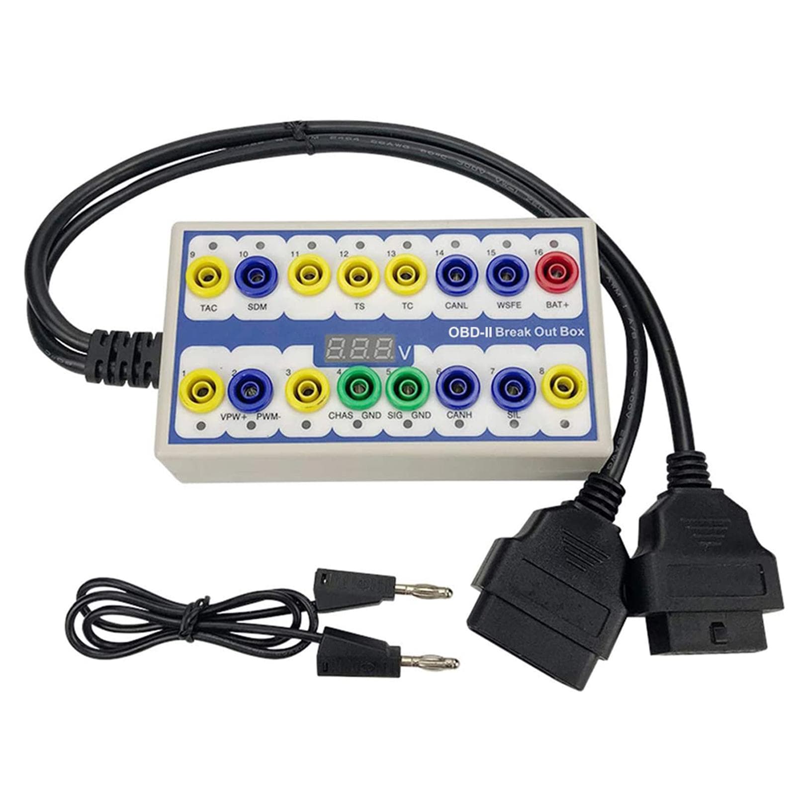 Professional Auto Car OBD-2 Break Out Box On-Board Diagnostics Breakout Box OBD-II Protocol white