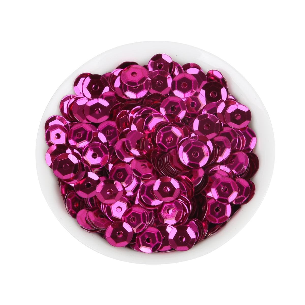1200pcs(20g) 6mm Sequin PVC Flat Round Loose Sequins Paillettes Sewing Wedding Craft Women Garments Accessories fuchsia