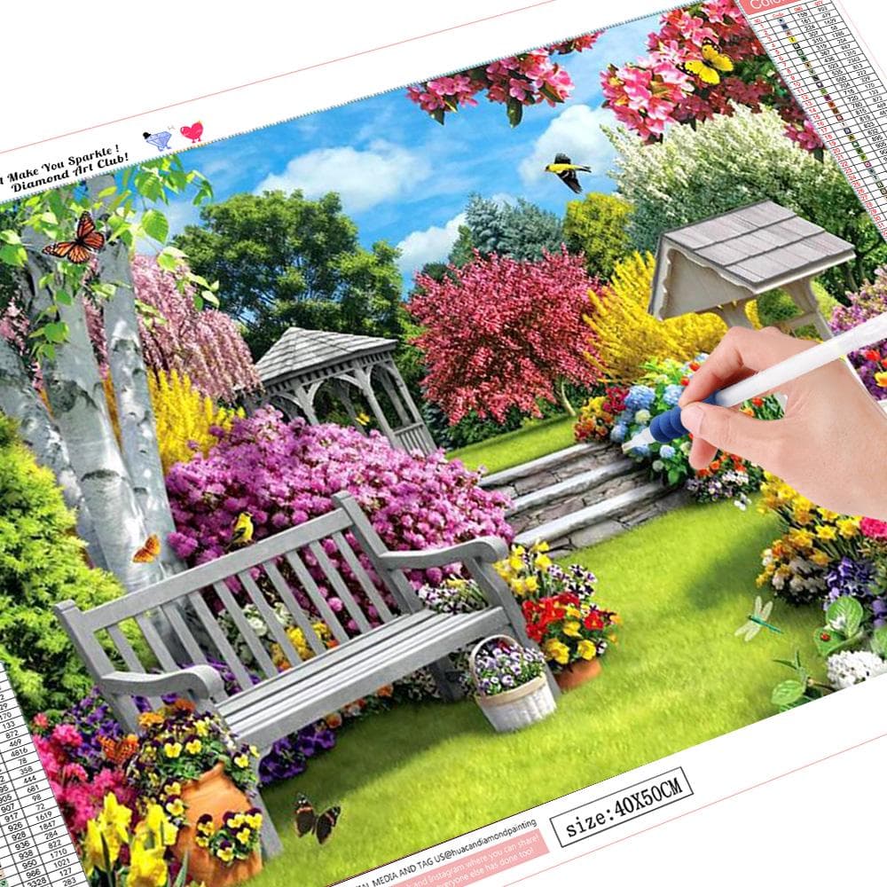 Full Round Diamond Painting Landscape garden 5d Diamond Painting Flower Embroidery Cross-stitch 40*50 cm