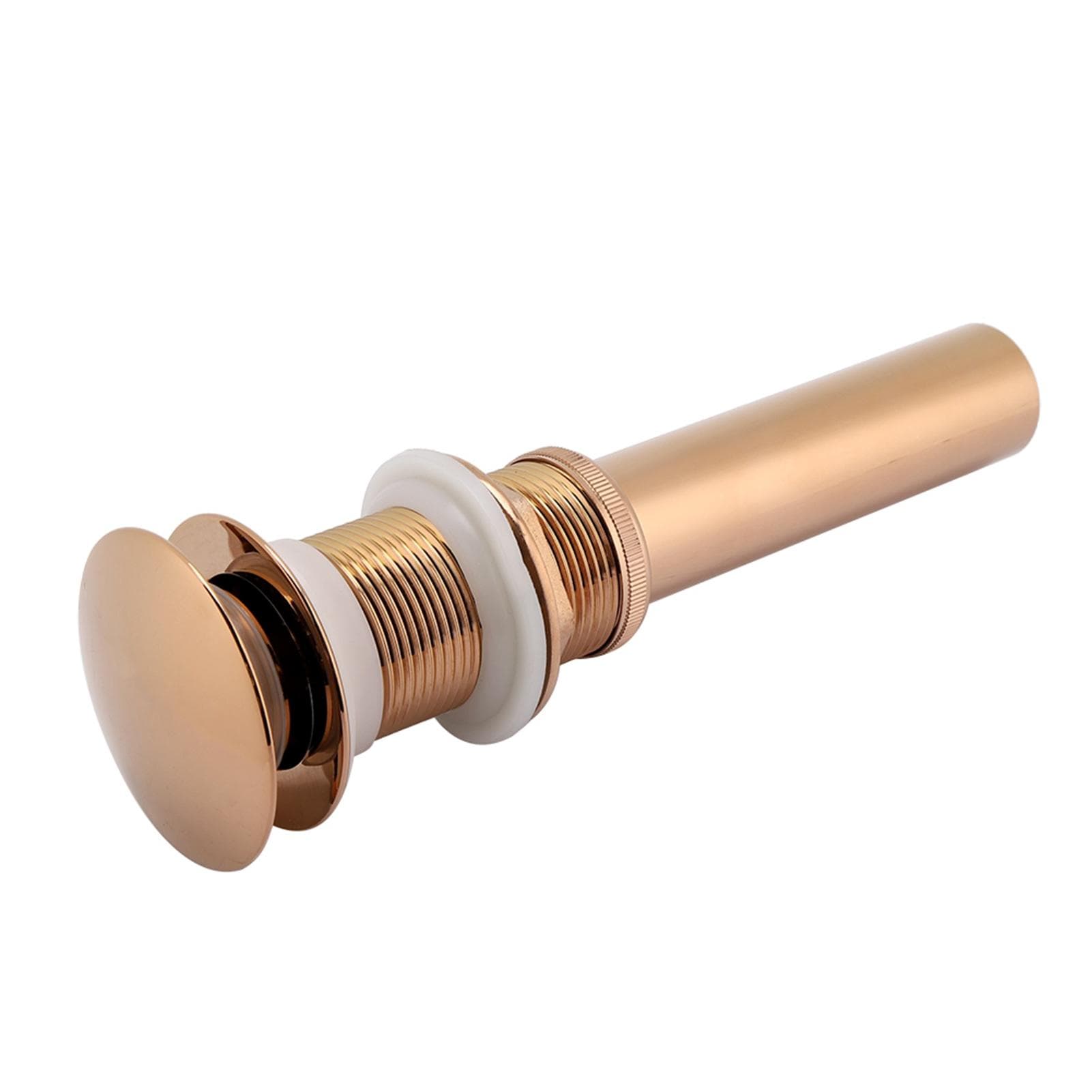 G1 1/4 Brass Bathroom Basin Sink Pop Up Drain Assembly NOn Overflow (Rose Gold)