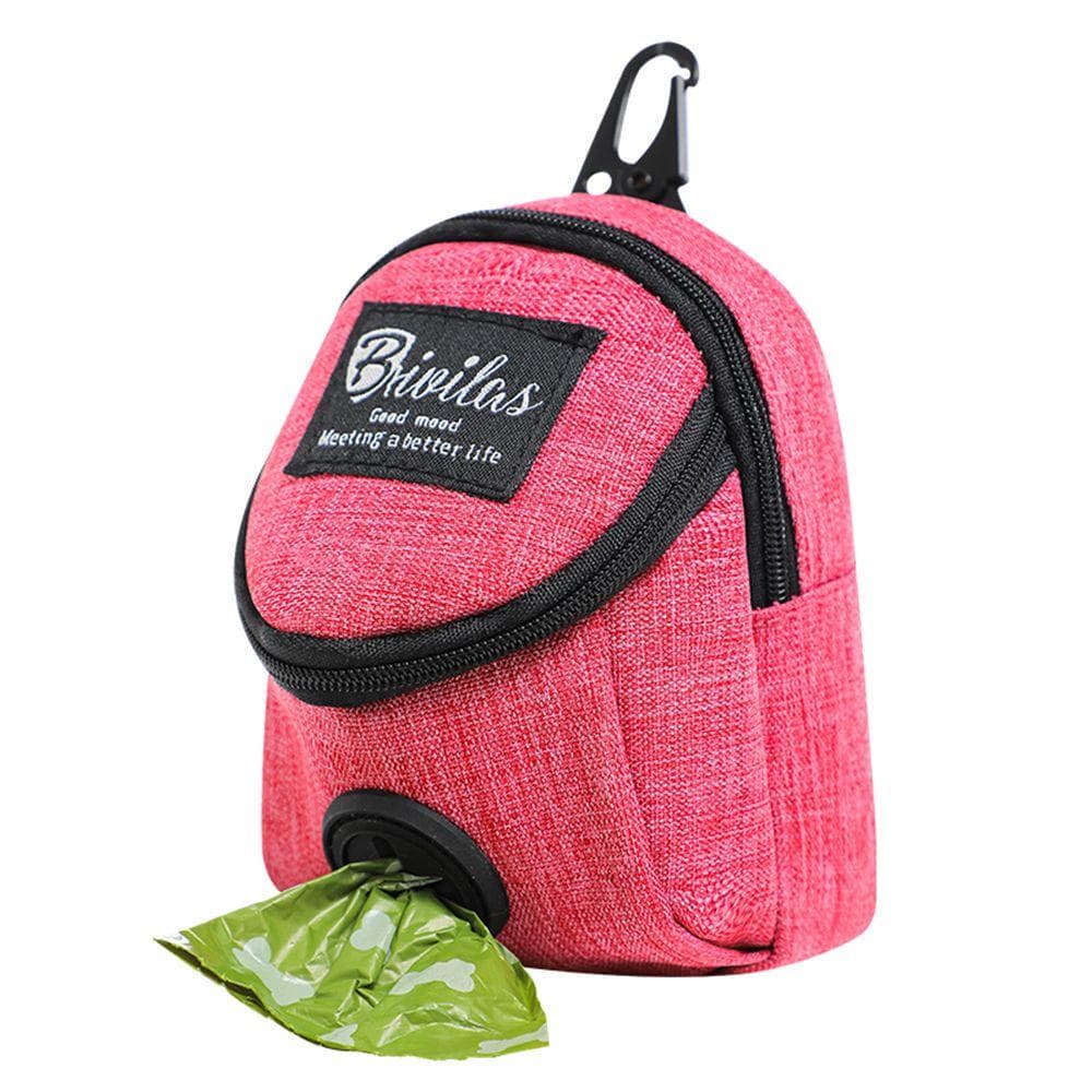 Pet Dog treat pouch Portable Multifunction Dog training bag Outdoor Travel Dog Poop Bag Dispenser Durable Pet accessories rose red