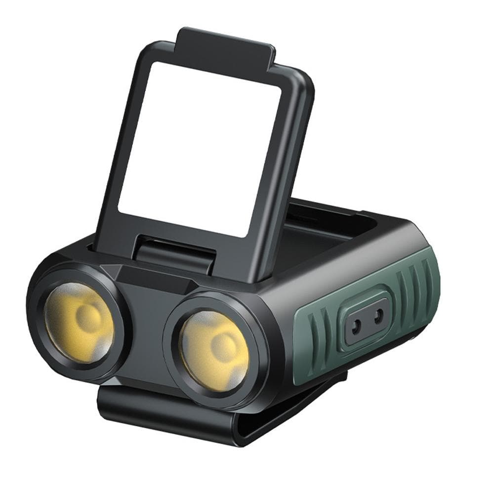 Portable Cap Clip Headlamp Outdoor Camping Fishing Headlight Waterproof Hat Clamp Light WaveSensing black