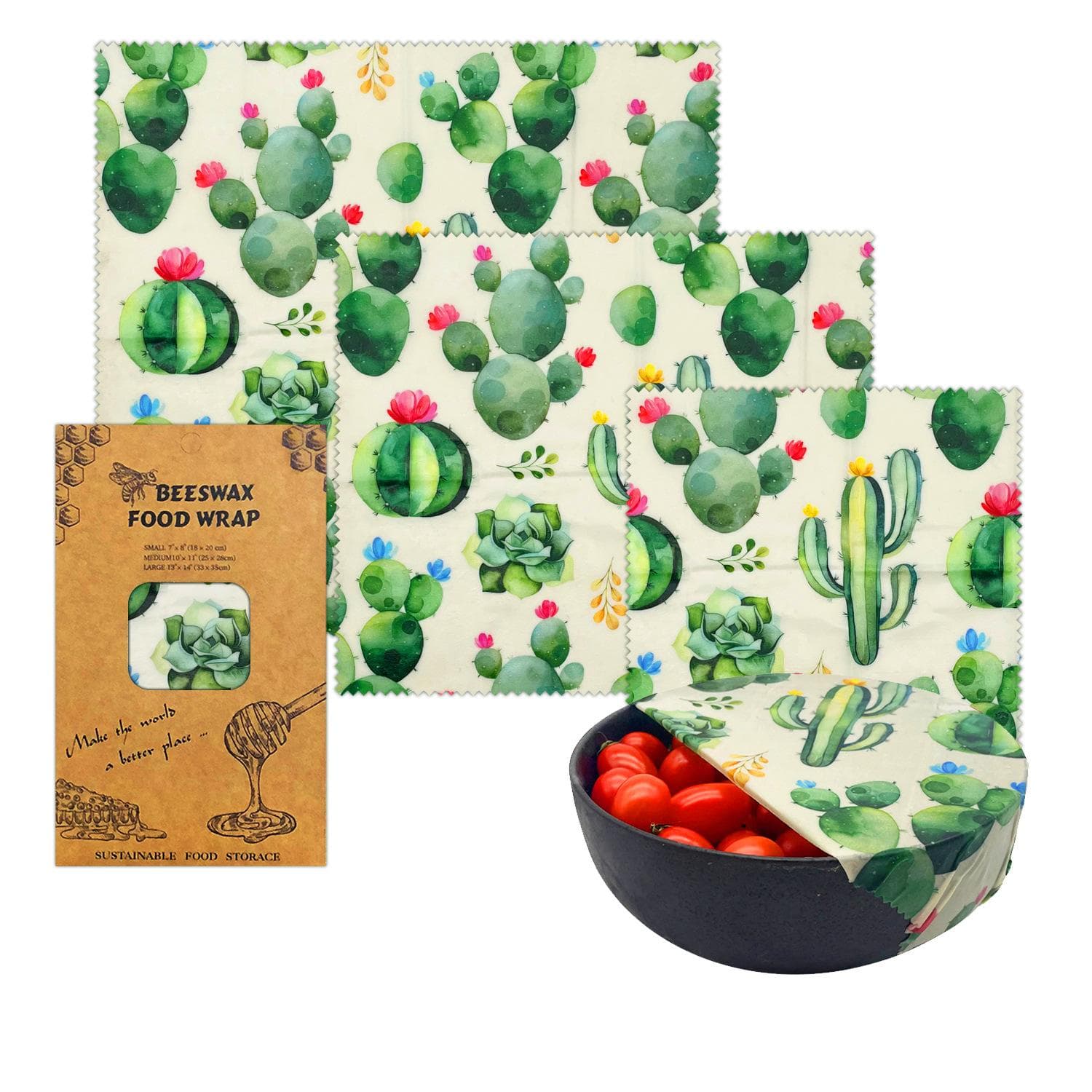 Reusable Food Fresh Keeping Paper Storage Natural Food Grade Beeswax Food Wrap Eco Friendly Kitchen Food Packaging Paper