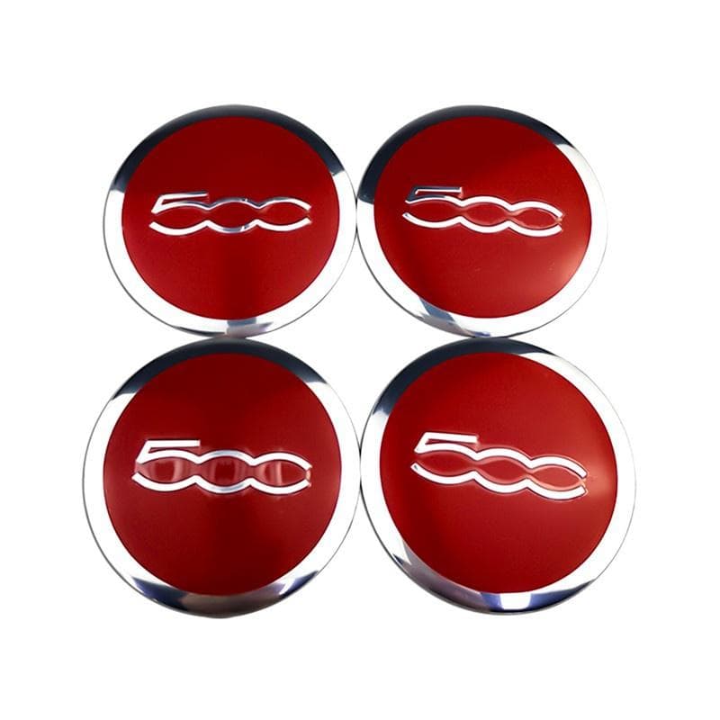 4 x 56mm Hub Sticker Caps for Fiat Abarth 500 500x 500c 500l Punto Panda Stilo Palio Tipo Uno Wheel Center Cover Auto Decoration red