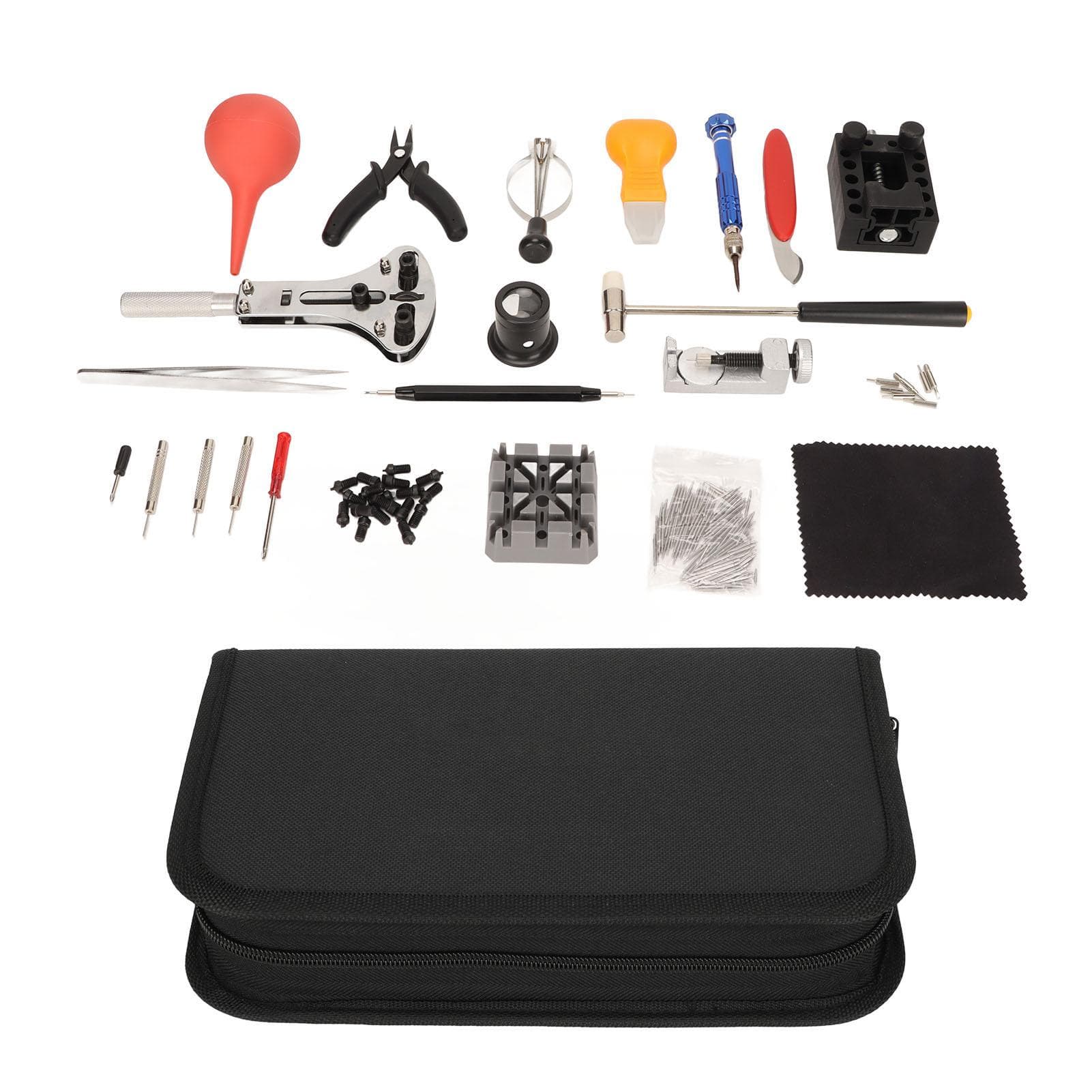 Watch Repair Kit Complete Professional Metal Watch Battery Replacement Tool with Storage Bag