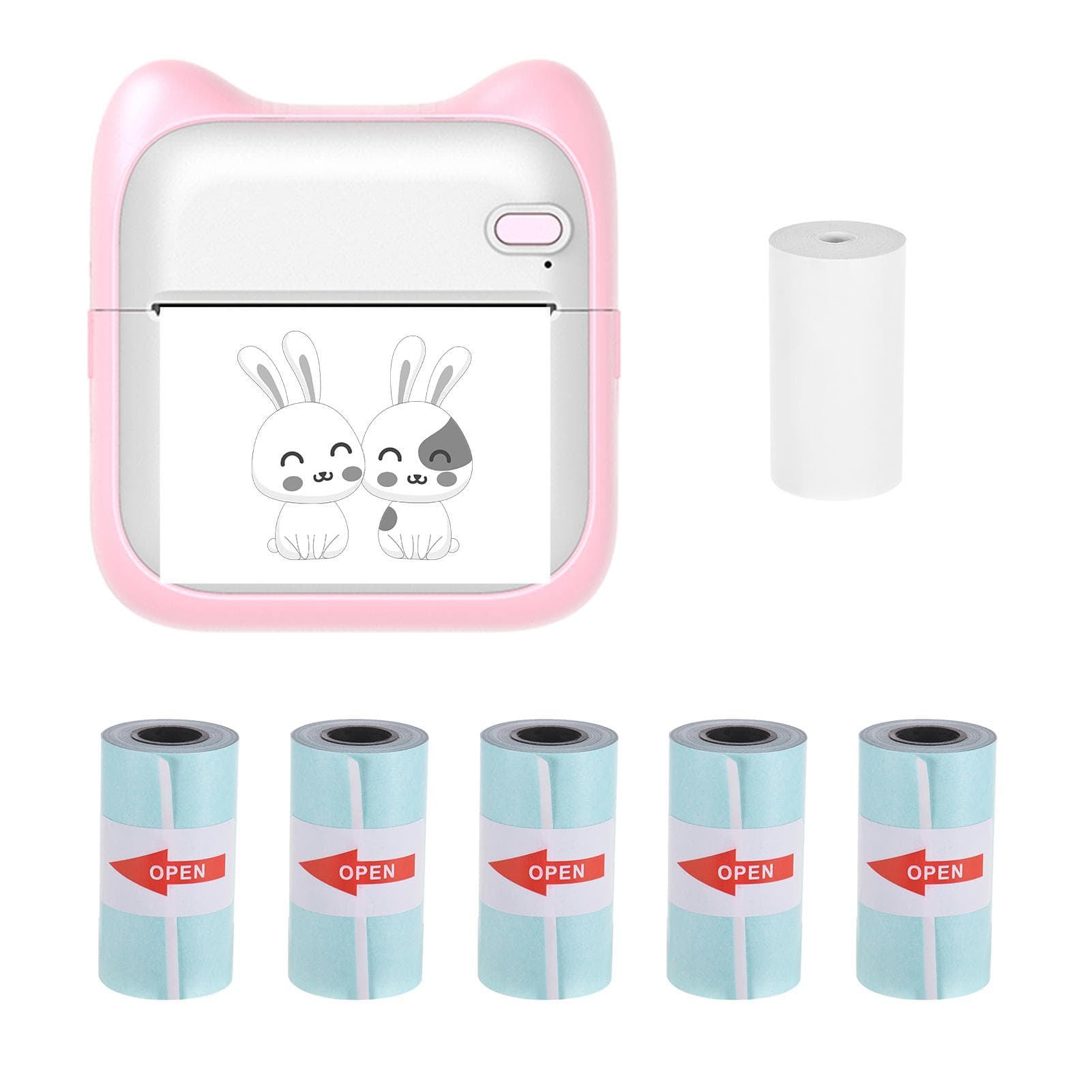 Mini Pocket Photo Printer Portable Thermal Printing Machine 190dpi Wireless BT Connection for P-3 pink