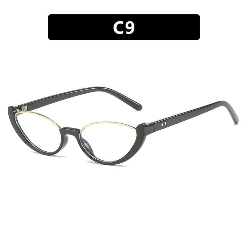 Vintage Small Cat Eye Sunglasses Women Retro Half Frame Sun Glasses Y2K Fashion Shades Eyewear Gafas De Sol Mujer