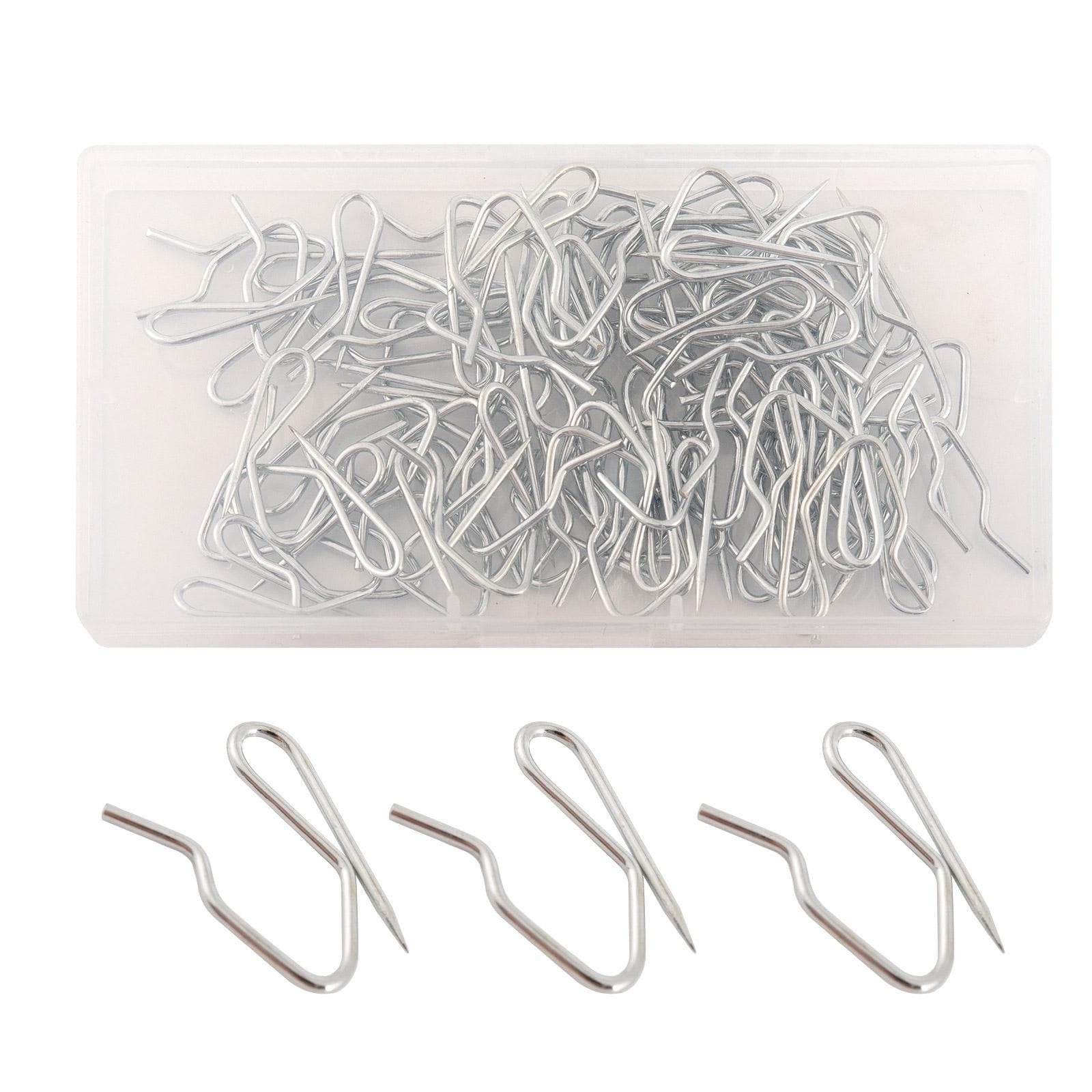 60pcs Heavy Duty Metal Curtain Hooks Rustproof Drapery Pins Multipurpose Curtain Pins for Pinch Pleat Curtains in Homes