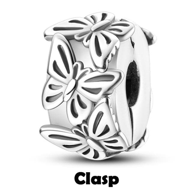 Safety Chain Clasp 925 Sterling Silver Cz Pave Clip Charms Daisy Beads Fit Necklace Bracelet Jewelry For Women