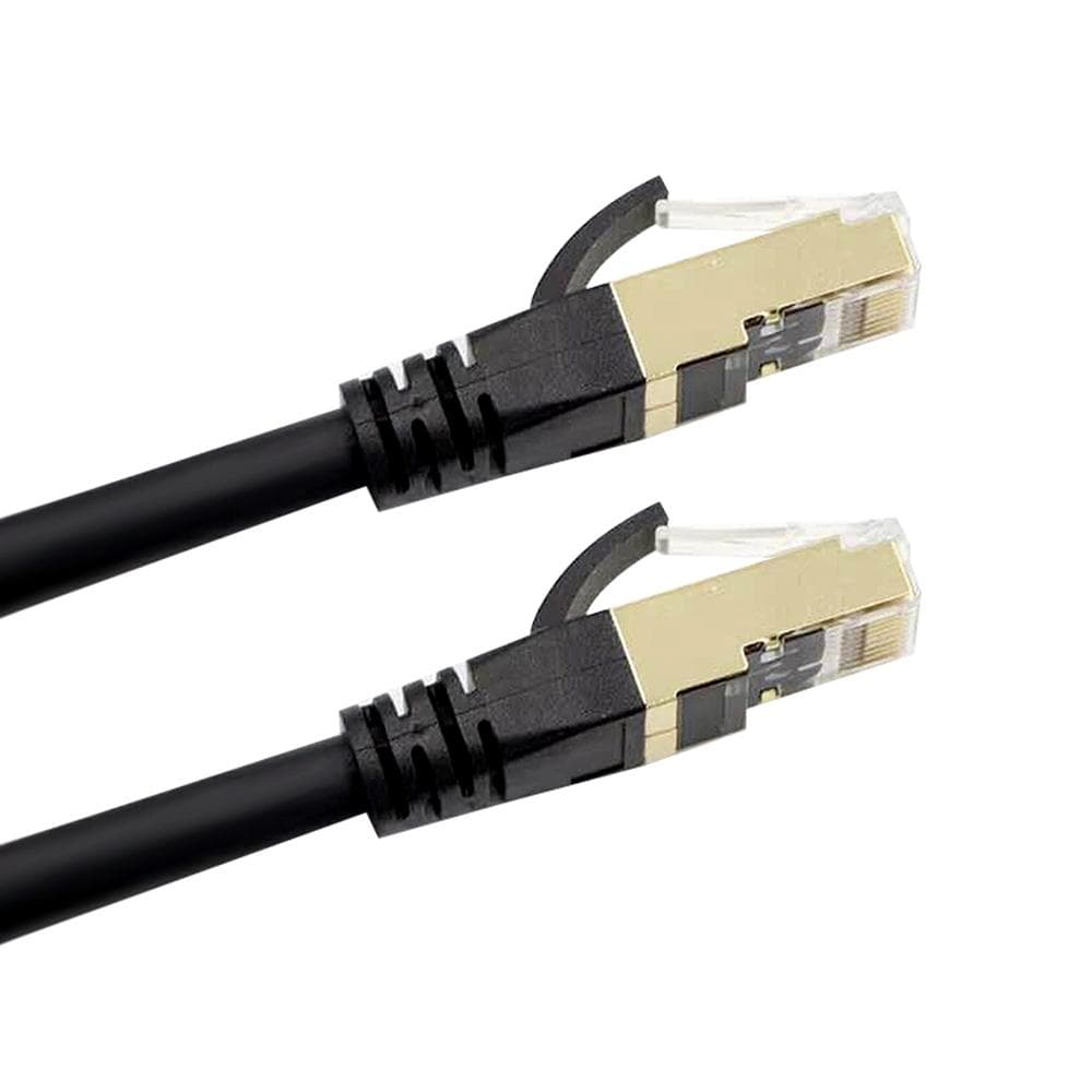 Cat8 Ethernet Cable High Speed Network Cable 40Gbps 2000Mhz/ Shielded Twisted Pair/ Gold Plated 3m black