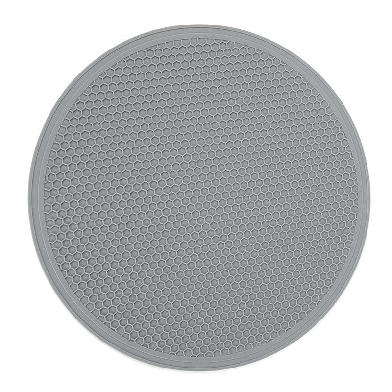 Large Silicone Mat Coaster Heat Resistant Placemat Honeycomb Nonslip Pot Holder Table Mat Round Cup Mat Kitchen Accessories gray
