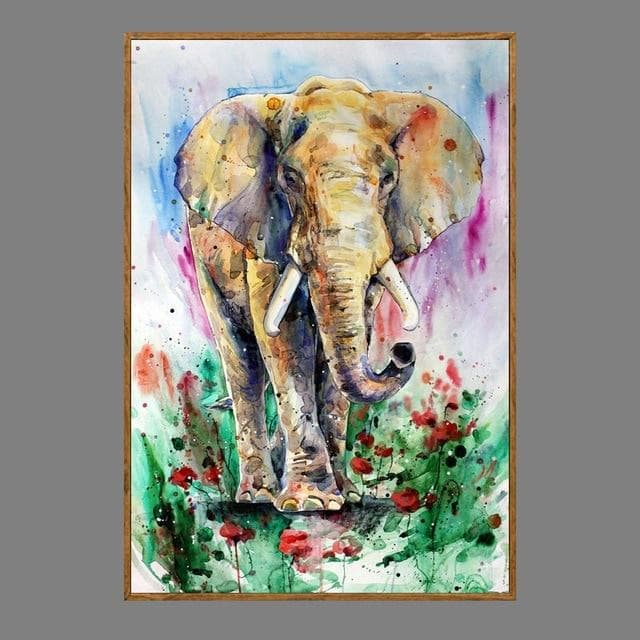 Colorful Abstract Elephant 5D DIY Diamond Painting Watercolor Animal Series Mosaic Art 20X30CM