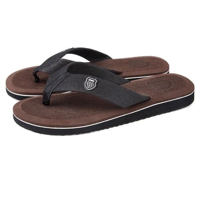 Men Shoes New Arrival Summer Men Flip Flops High Quality Beach Sandals Anti-Slip Zapatos Hombre Casual Wholesale Men Slippers 43 brown