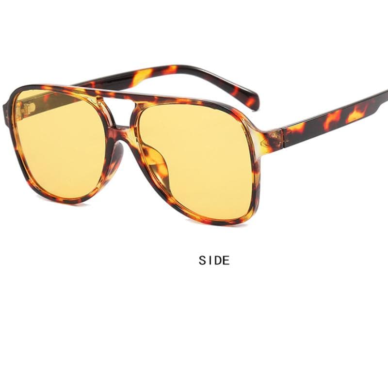 European American Retro Double Beam Sunglasses Trendy Instagram Personalized Large Frame Internet Celebrity Style black