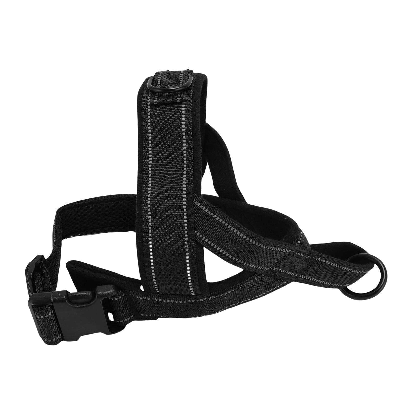Stop Pulling Dog Harness Comfortable Portable Nylon Adjustable Pet Harness for Walking Training L(for 6.5-9kg) black