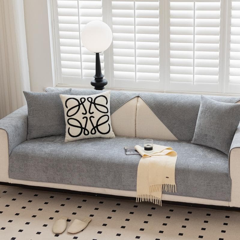 New Chenille Macaron Color Scheme Sofa Cover Solid Color Anti-slip Sofa Cushion for Living Room Cover Home Dust Protection Cover 70x70cm 1pcs