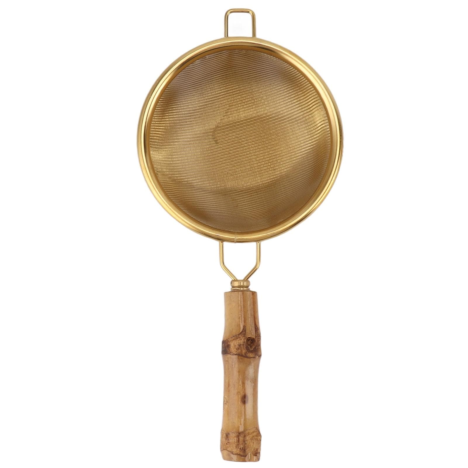 Tea Strainer with Handle Easy To Clean Large Capacity Stainless Steel Kung Fu Tea Filter Tea Bamboo gold