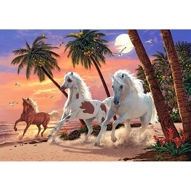 5D DIY Diamond Painting Running Horses Embroidery Mosaic Cross Stitch Rhinestone Decor 20X30CM