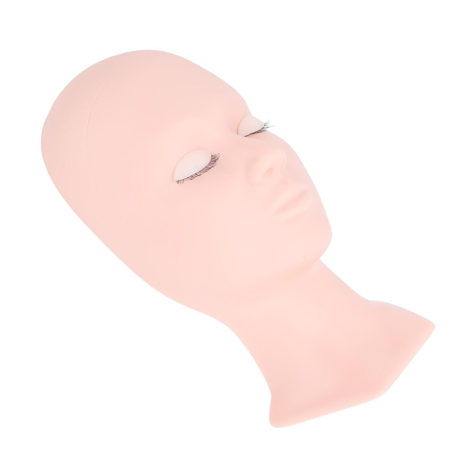 Lash Mannequin Head with Replaced Eyelids Soft Touch Silicone Eyelash Practice Mannequin Head for