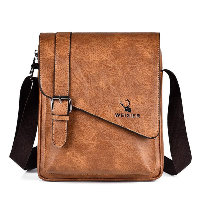 WEIXIER Men's Vintage Casual Crossbody Bag Large Capacity Messenger Bag Versatile Sling Bag Vintage Style Single Shoulder Bag Tote Backpack brown