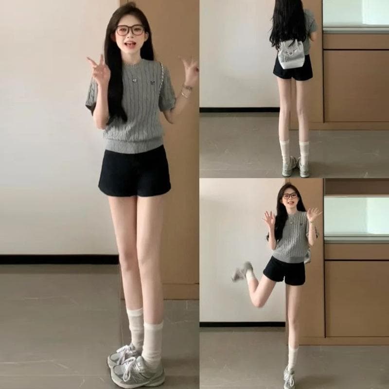 Black Suit Shorts for Women In Summer Sexy A-line Pants High Waist Slimming Outside Wearing Tight Pants XL black