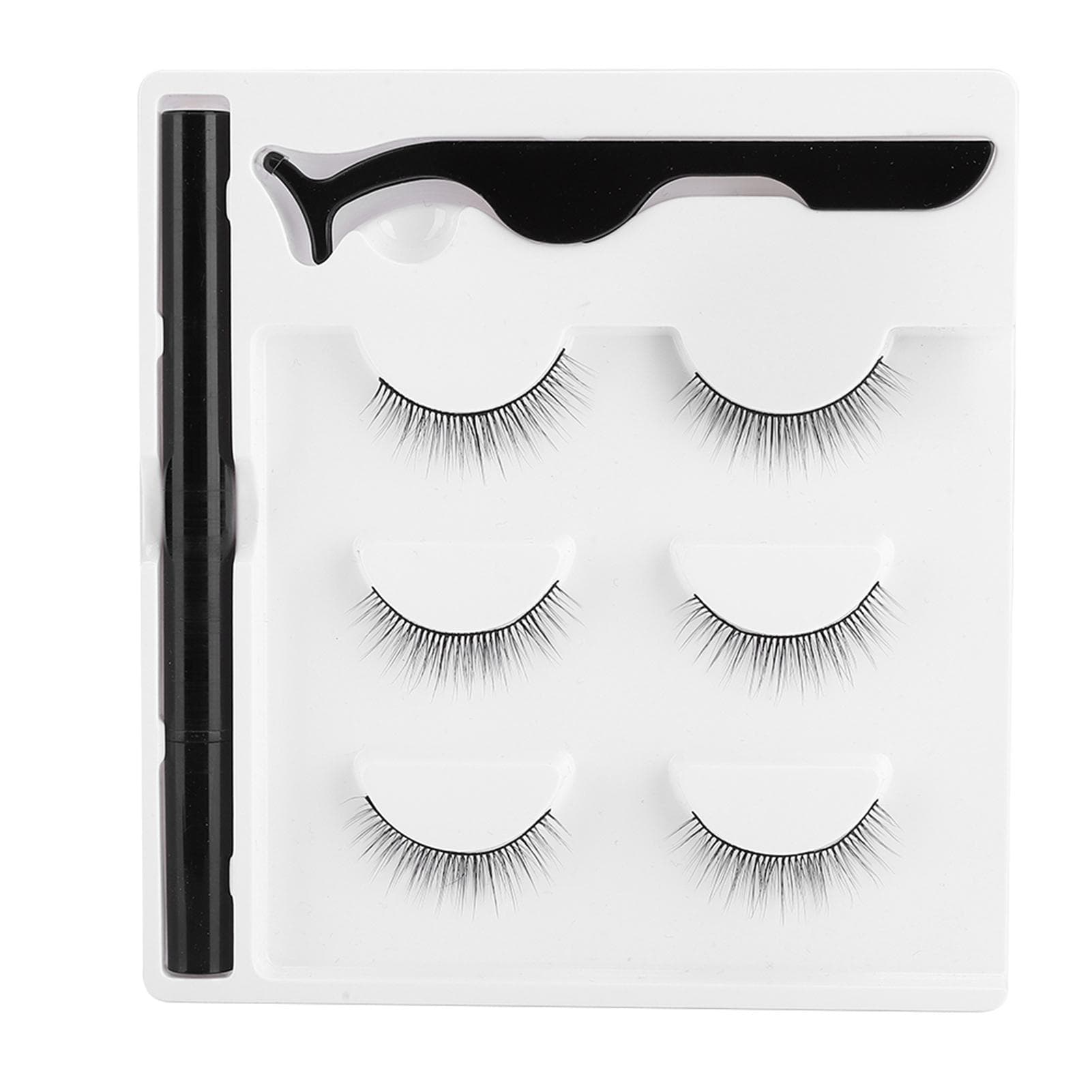 3 Pairs False Eyelashes Magnetic Eyeliner Pen Tweezers Set Eyelashes Makeup Set