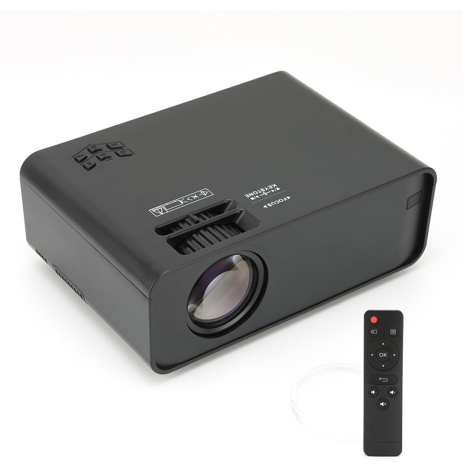 W90 Mini 3D HD Bluetooth WiFi 480P LED for Android Version Projector Black EU Plug