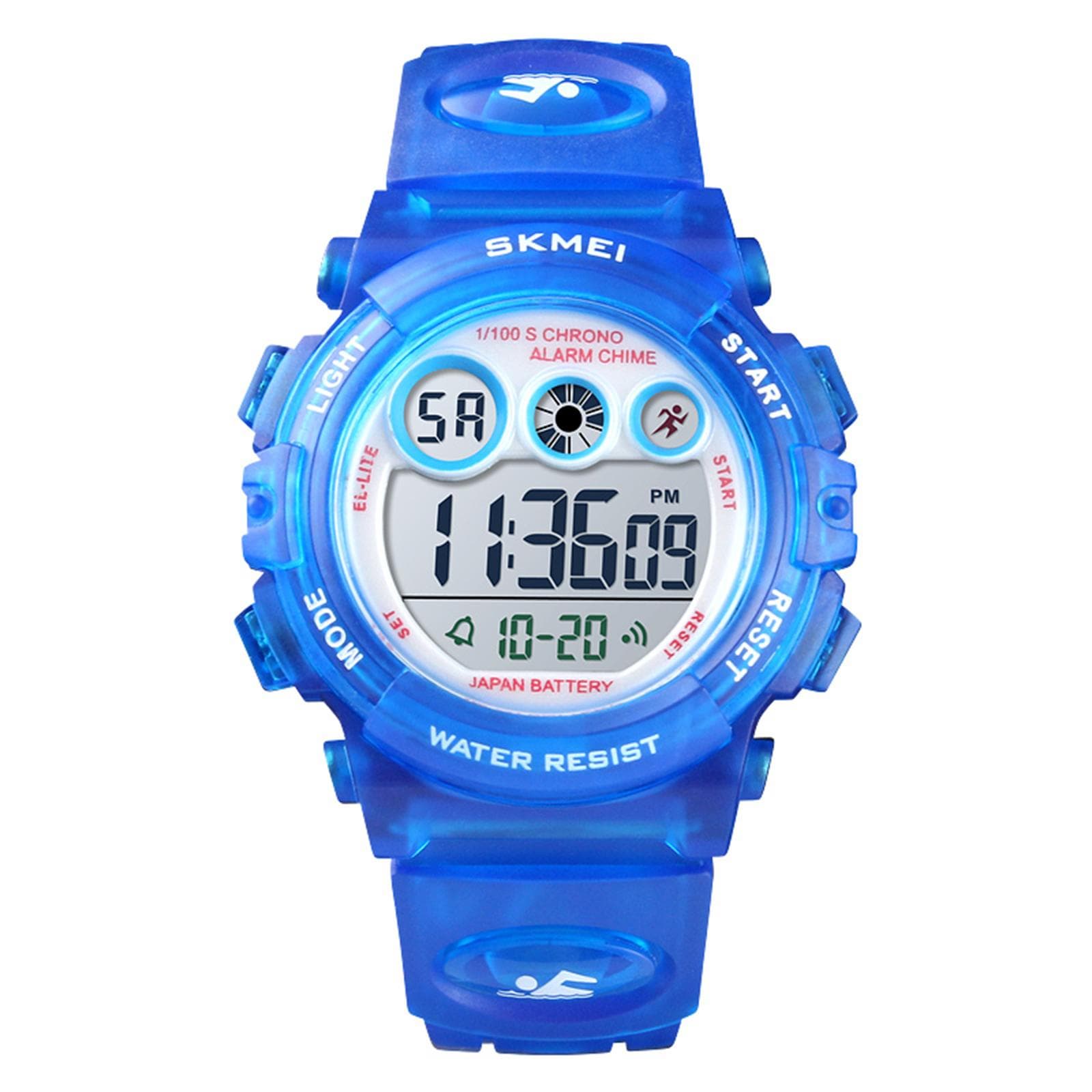 SKMEI 1451 Kids Watch Digital Watch for Boys Girls Children 50M Waterproof Sport Wristwatch with sky blue