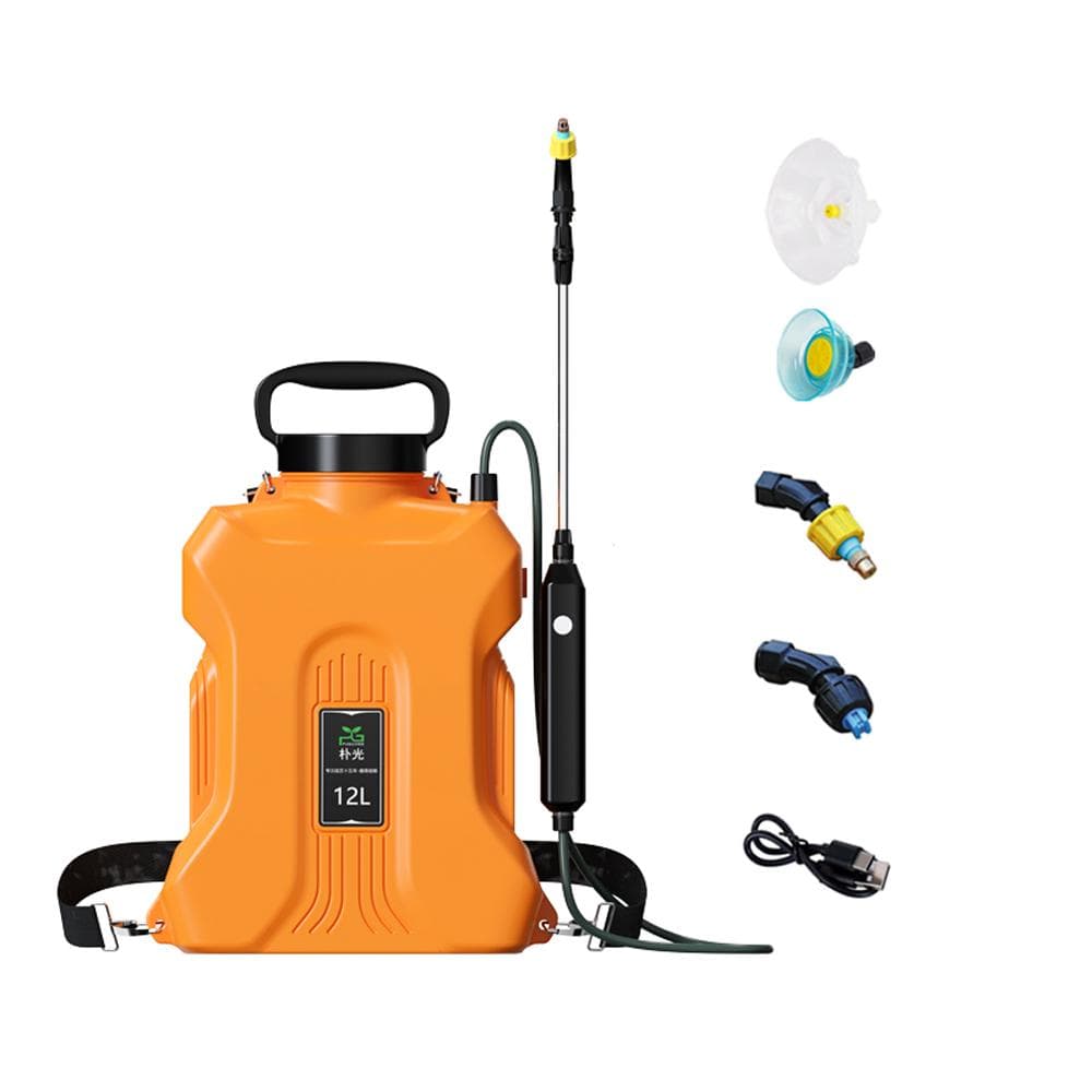 12L Rechargeable Shouldered Sprinkler Handheld Electric Sprayer Agriculture Tools Watering Can orange
