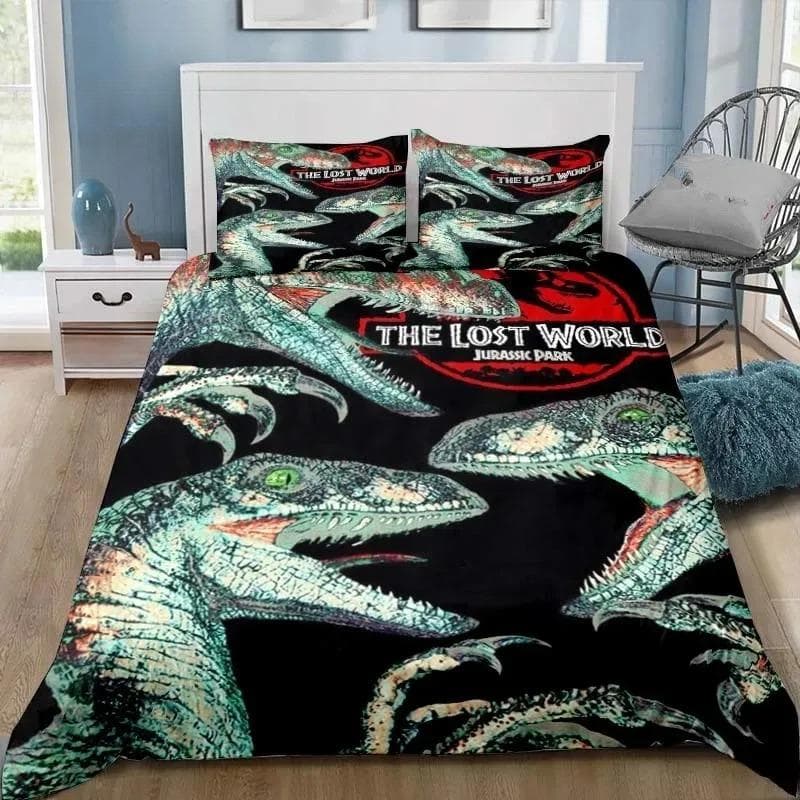 Dinosaur Jurassic Park 3D Print Bedding Set Single Twin Full Queen King Size Bed Set Adult Kid Bedroom Bedding Gift 135X200cm-2pcs
