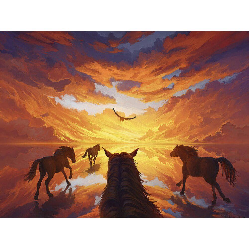 Diamond Embroidery Sale Horse Full Display Round Diamond Painting Animal Rhinestone Cross Stitch 20X30CM