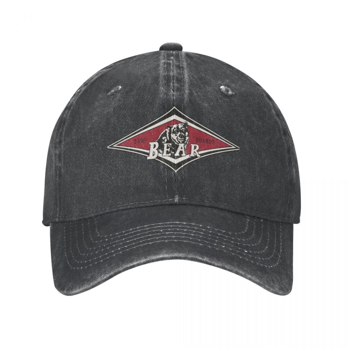 Vintage Surfing Bear Big Wednesday cult Surfboard surf logo diamond retro T shirt Baseball Cap Sun Cap Beach Unisexs Cap Women'S